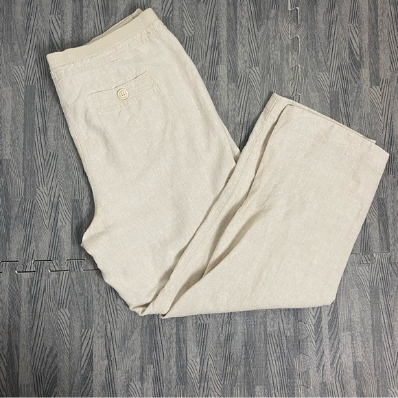Chico’s Linen Straight Leg Lagenlook Pants - Picture 3 of 12